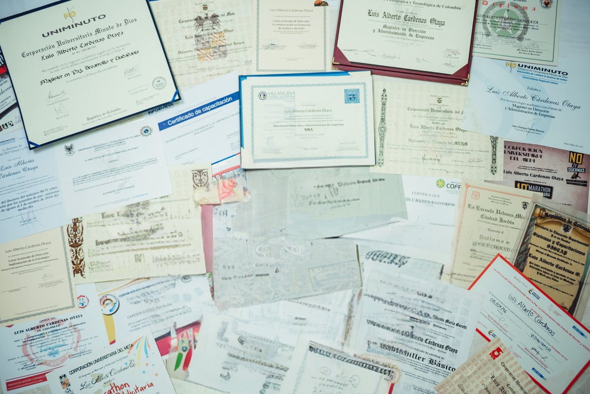 Man Lying On Certificates